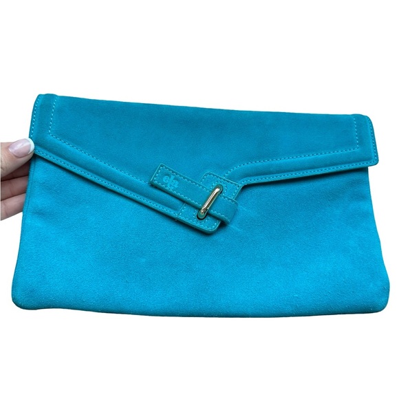Ela Blue Clutch Bag Suede - Picture 5 of 8